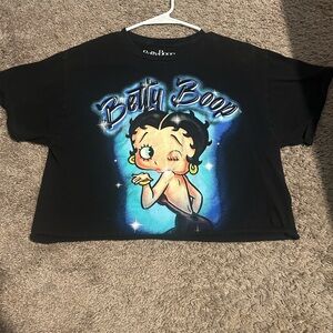 Charlotte Russe Black Betty Boop Graphic Crop T-Shirt